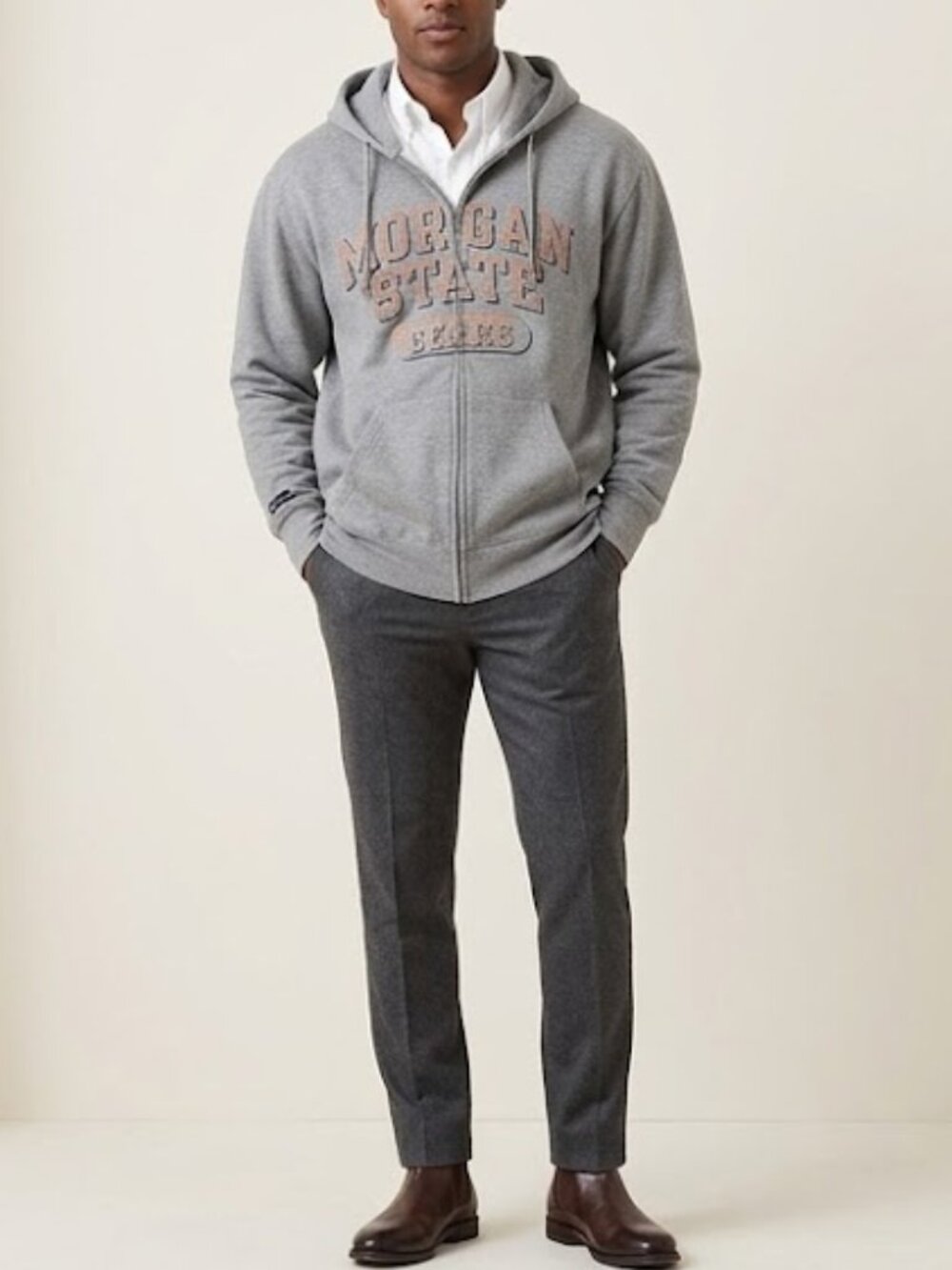 JanSport Morgan State University Bears Full Zip Hoodie Mens Size XXL Gray